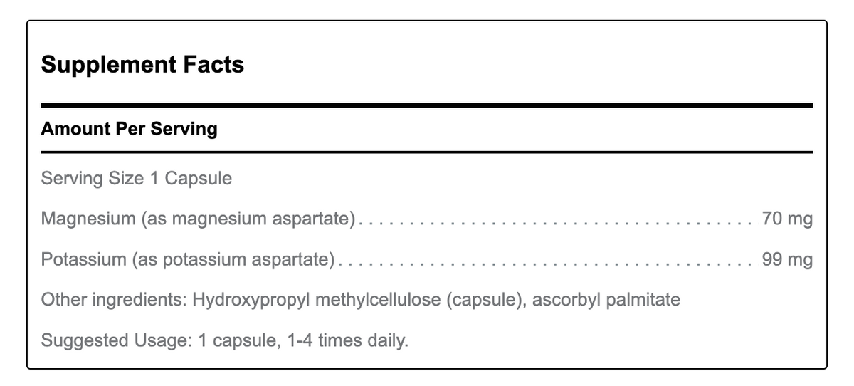 Magnesium/Potassium Aspartate Atlanta Functional Medicine